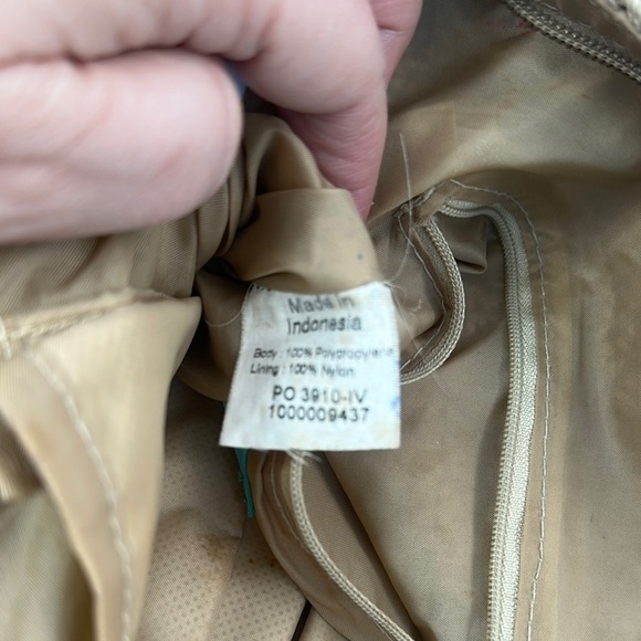 The Sak  crochet Tan Tote Bag with Purple Flower Accent - Picture 9 of 9